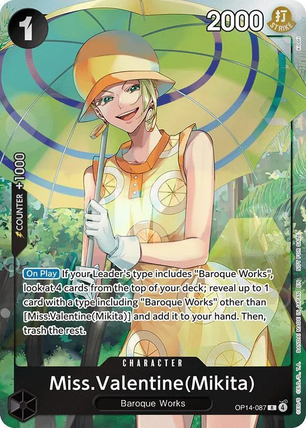 The Azure Sea's Seven 英語版 Miss.Valentine(Mikita) OP14-087 カード表面