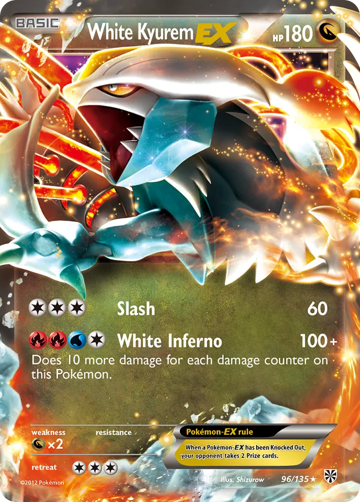Black & White—Plasma Storm 영어판 White Kyurem-EX 96 카드 앞면