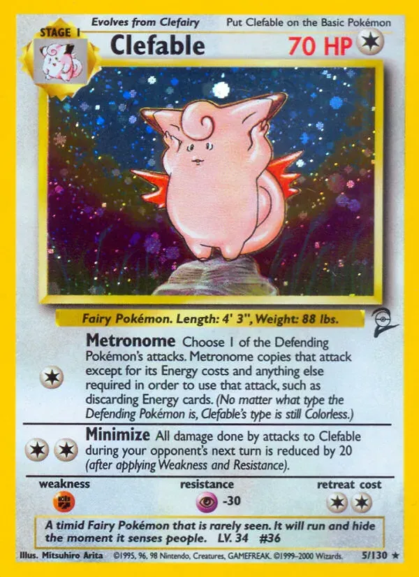 Base Set 2 英語版 Clefable 5 カード表面