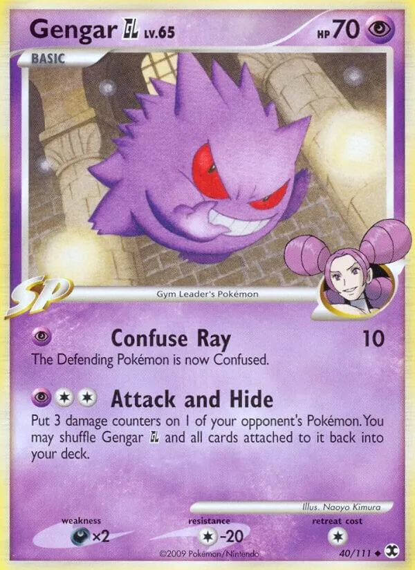 Front of Gengar GL 40, Platinum—Rising Rivals English