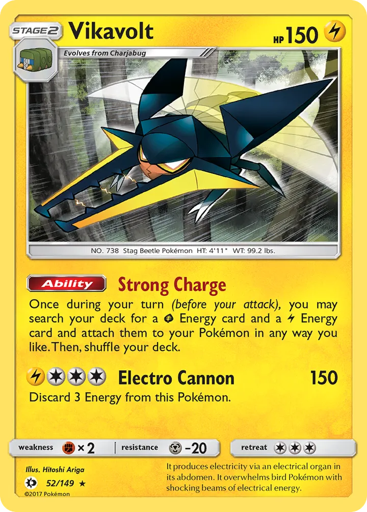 Sun & Moon 英語版 Vikavolt 52 カード表面