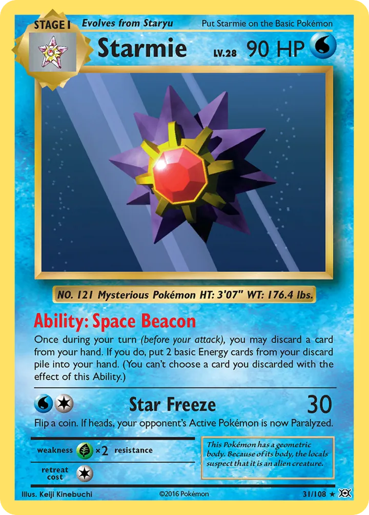 XY—Evolutions 英語版 Starmie 31 カード表面