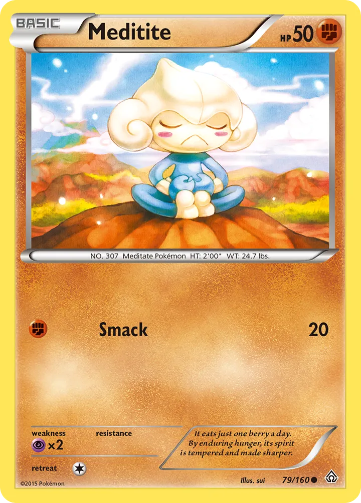XY—Primal Clash 英語版 Meditite 79 カード表面