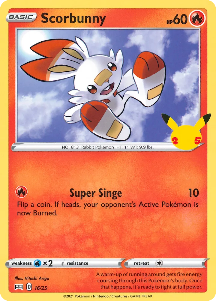 McDonald's Collection 2021 영어판 Scorbunny 16 카드 앞면