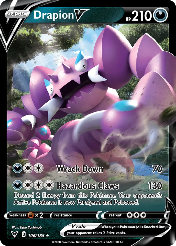Sword & Shield—Vivid Voltage 영어판 Drapion V 106 카드 앞면