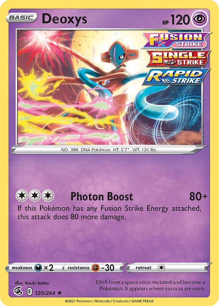 Sword & Shield—Fusion Strike 英語版 Deoxys 120 カード表面