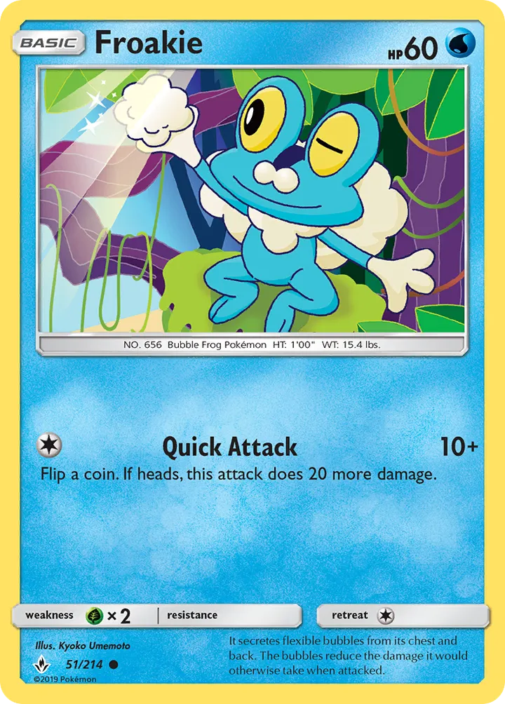 Sun & Moon—Unbroken Bonds 영어판 Froakie 51 카드 앞면