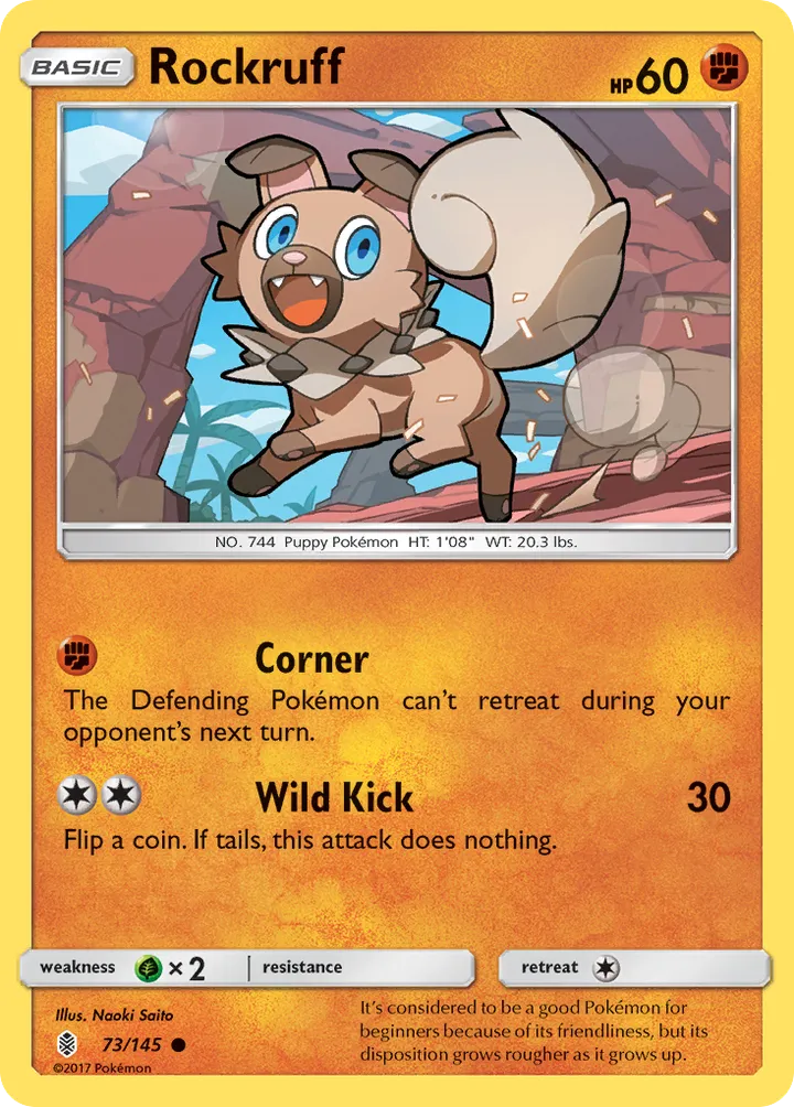 Sun & Moon—Guardians Rising 영어판 Rockruff 73 카드 앞면