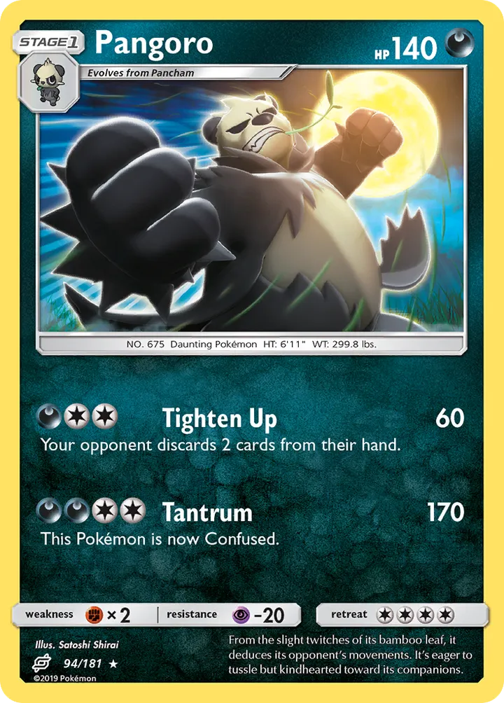 Sun & Moon—Team Up 영어판 Pangoro 94 카드 앞면