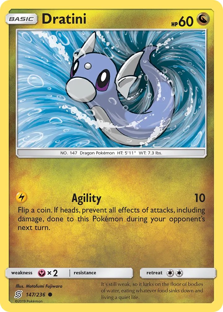 Sun & Moon—Unified Minds 영어판 Dratini 147 카드 앞면