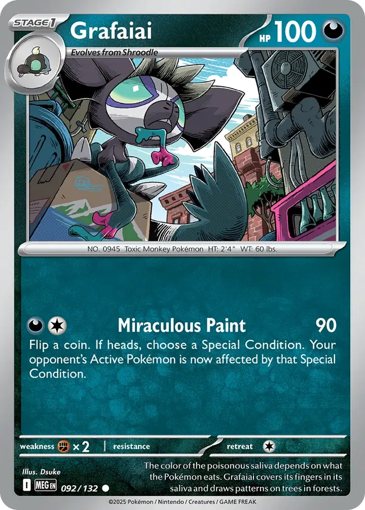 Mega Evolution 英語版 Grafaiai 92 カード表面