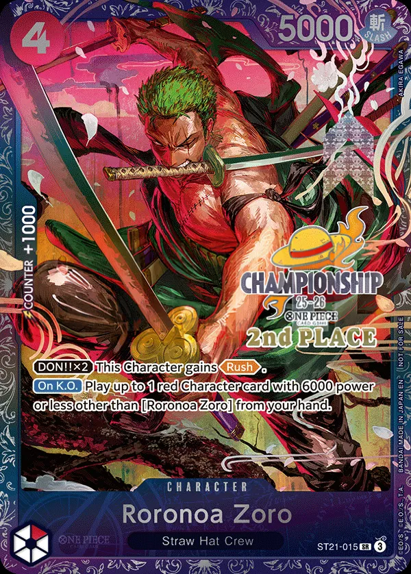 GEAR5 영어판 Roronoa Zoro ST21-015 · 패럴렐 3 카드 앞면