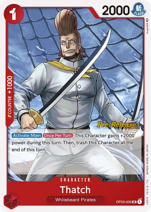 Pillars of Strength 영어판 Thatch OP03-005 · 세트 출시 행사 카드 앞면