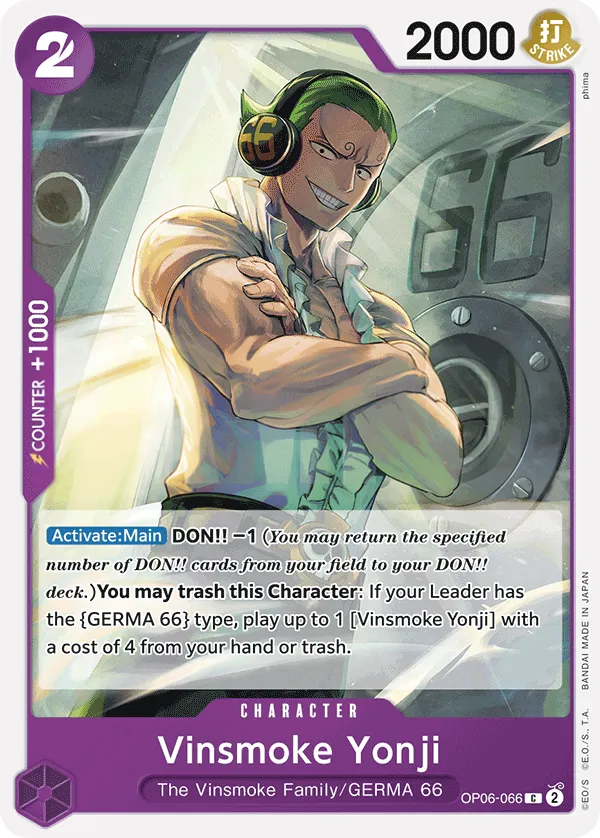 Wings of the Captain 英語版 Vinsmoke Yonji OP06-066 · 再録 カード表面
