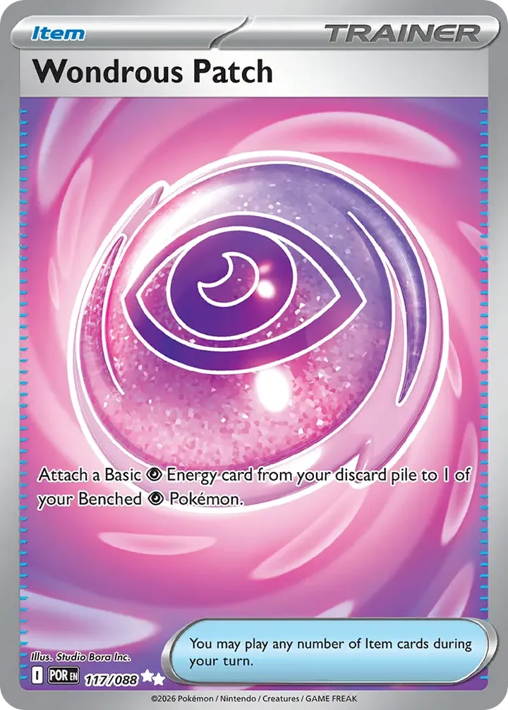 Front of Wondrous Patch 117, Mega Evolution—Perfect Order English