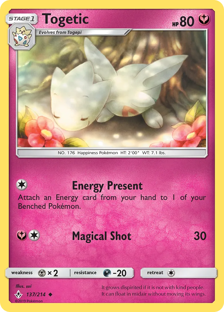 Sun & Moon—Unbroken Bonds 英語版 Togetic 137 カード表面