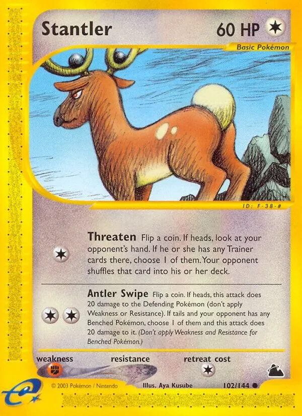 Skyridge 영어판 Stantler 102 카드 앞면