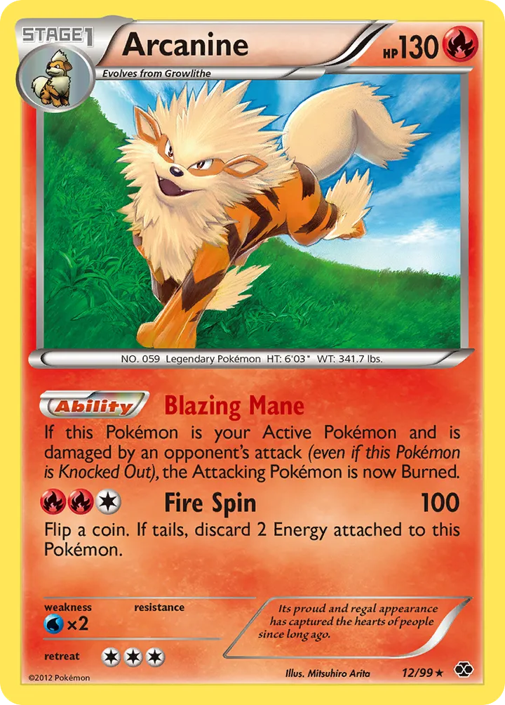 Black & White—Next Destinies 영어판 Arcanine 12 카드 앞면