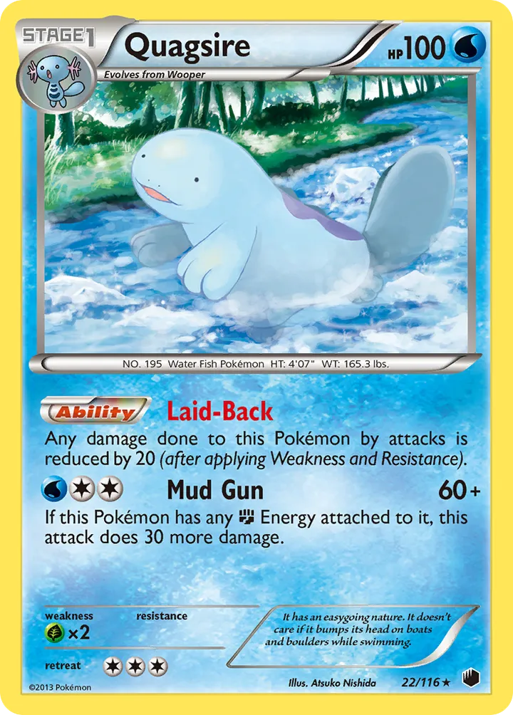 Black & White—Plasma Freeze 英語版 Quagsire 22 カード表面