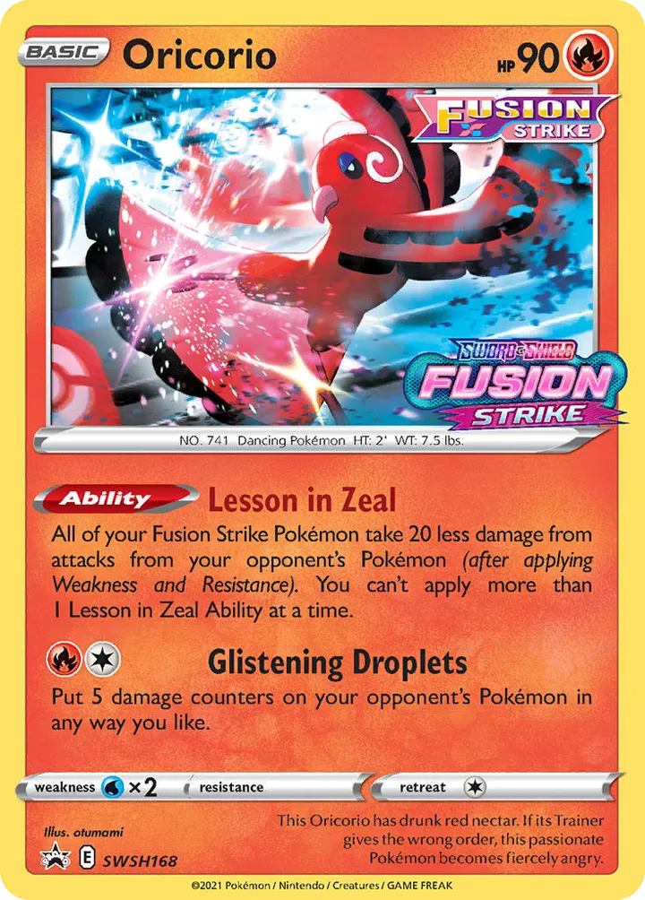 SWSH Black Star Promos 영어판 Oricorio SWSH168 카드 앞면