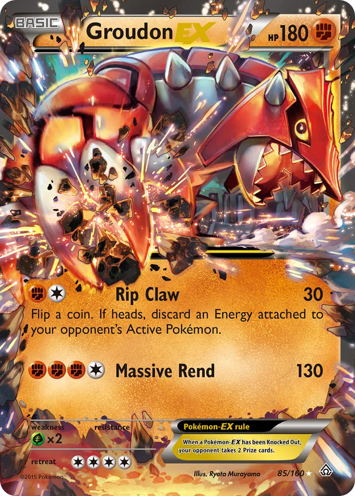 XY—Primal Clash 英語版 Groudon-EX 85 カード表面