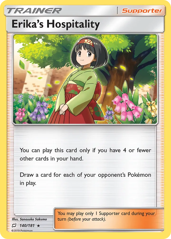Sun & Moon—Team Up 영어판 Erika's Hospitality 140 카드 앞면