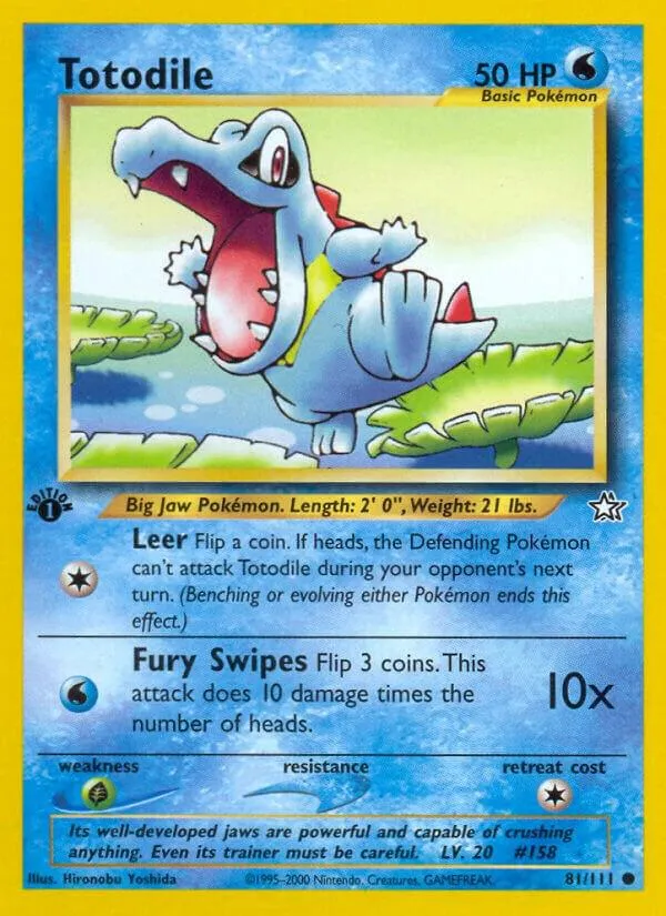 Neo Genesis 영어판 Totodile 81 카드 앞면