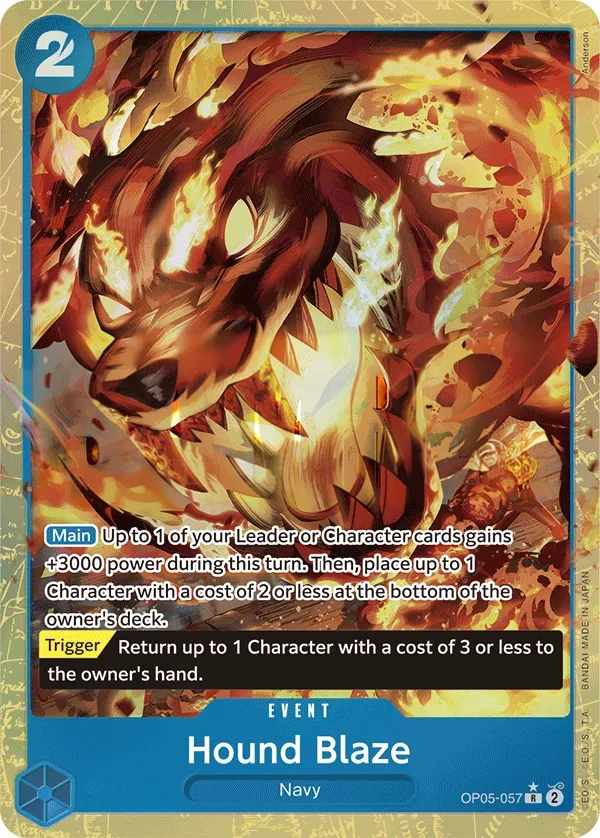 Awakening of the New Era 영어판 Hound Blaze OP05-057 · 패럴렐 4 카드 앞면