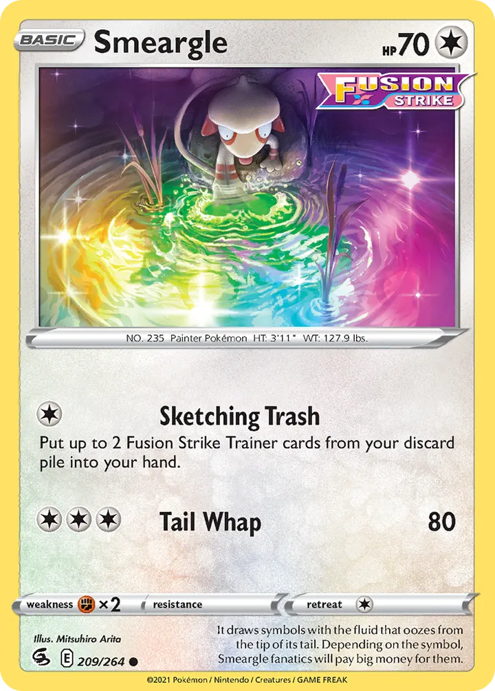 Sword & Shield—Fusion Strike 영어판 Smeargle 209 카드 앞면