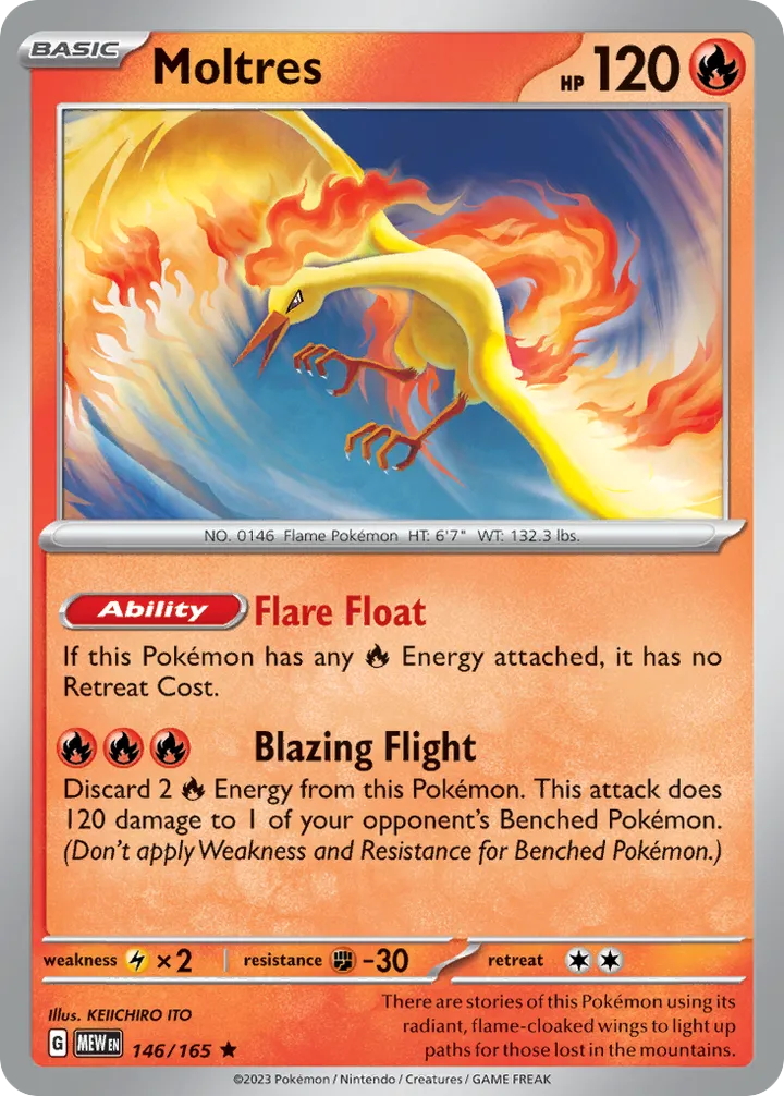 Scarlet & Violet—151 영어판 Moltres 146 카드 앞면