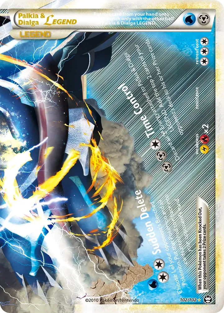 HS—Triumphant 영어판 Palkia & Dialga LEGEND 102 카드 앞면