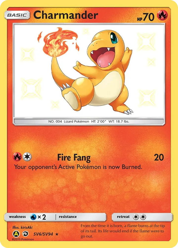 Hidden Fates 영어판 Charmander SV6 카드 앞면