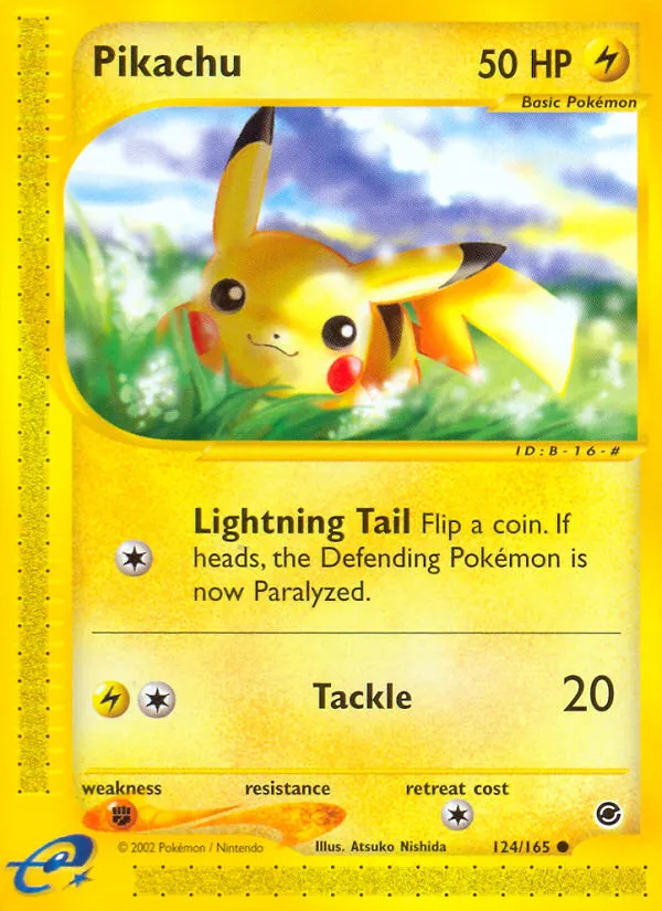 Expedition Base Set 영어판 Pikachu 124 카드 앞면