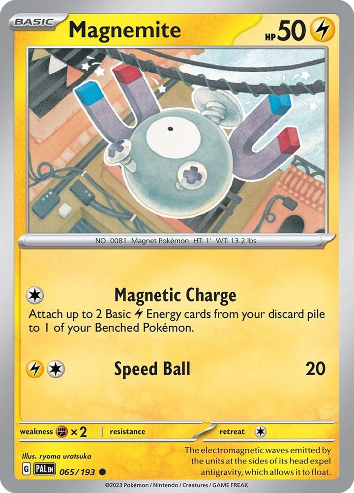 Scarlet & Violet—Paldea Evolved 영어판 Magnemite 65 카드 앞면