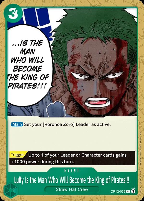 Legacy of the Master 英語版 Luffy Is the Man Who Will Become the King of Pirates!!! OP12-039 · パラレル 2 カード表面