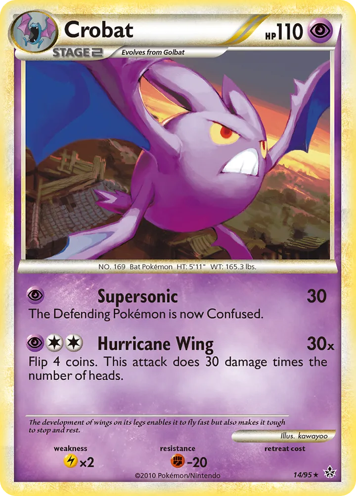 HS—Unleashed 영어판 Crobat 14 카드 앞면