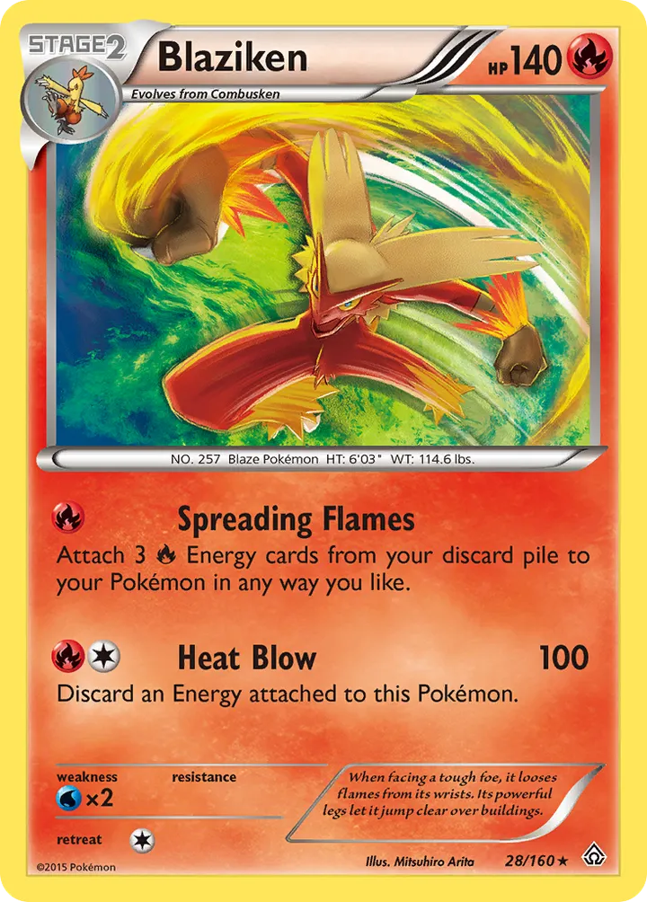 XY—Primal Clash 英語版 Blaziken 28 カード表面