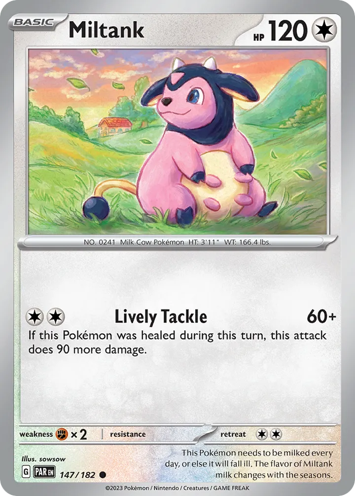 Scarlet & Violet—Paradox Rift 영어판 Miltank 147 카드 앞면