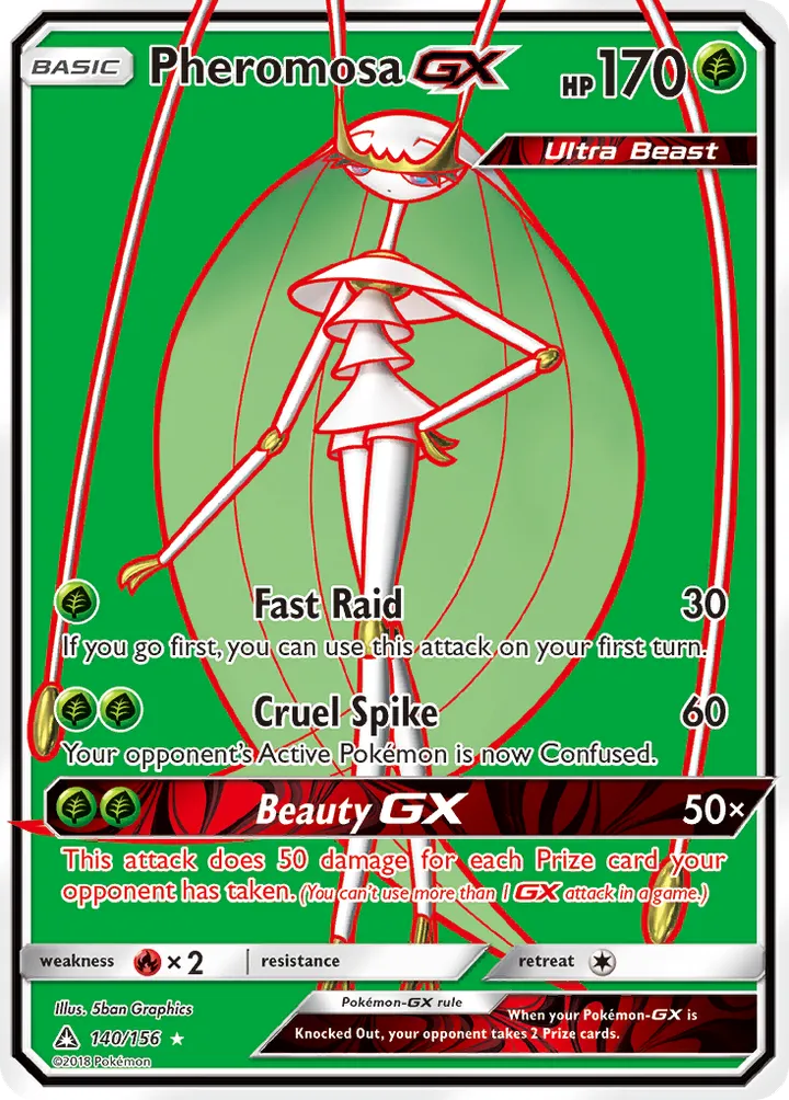 Sun & Moon—Ultra Prism 英語版 Pheromosa-GX 140 カード表面