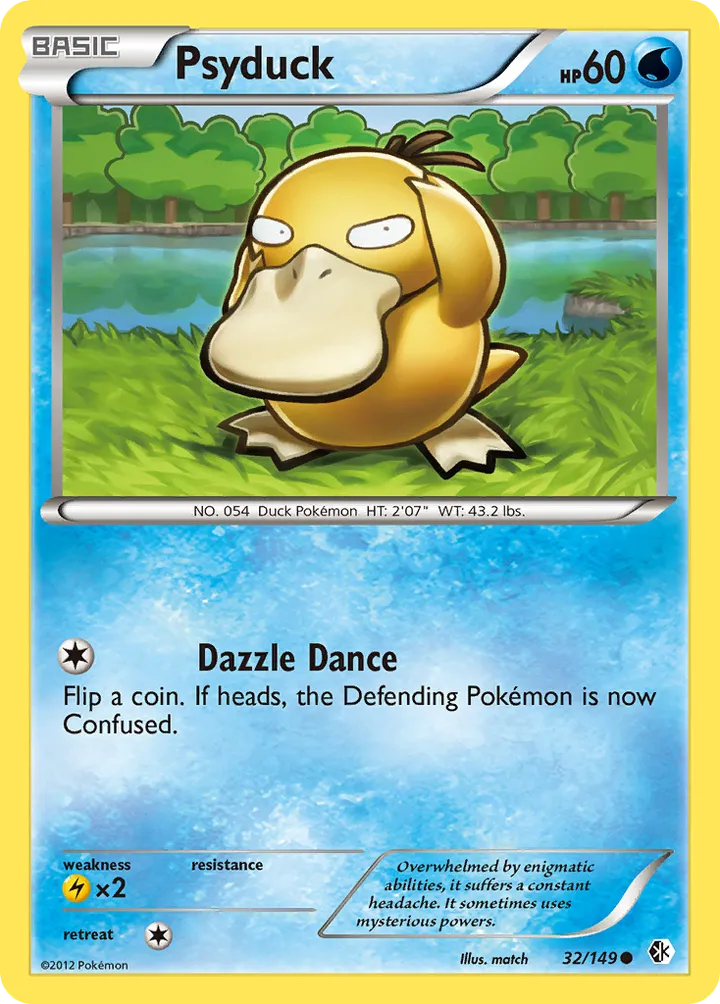 Black & White—Boundaries Crossed 영어판 Psyduck 32 카드 앞면