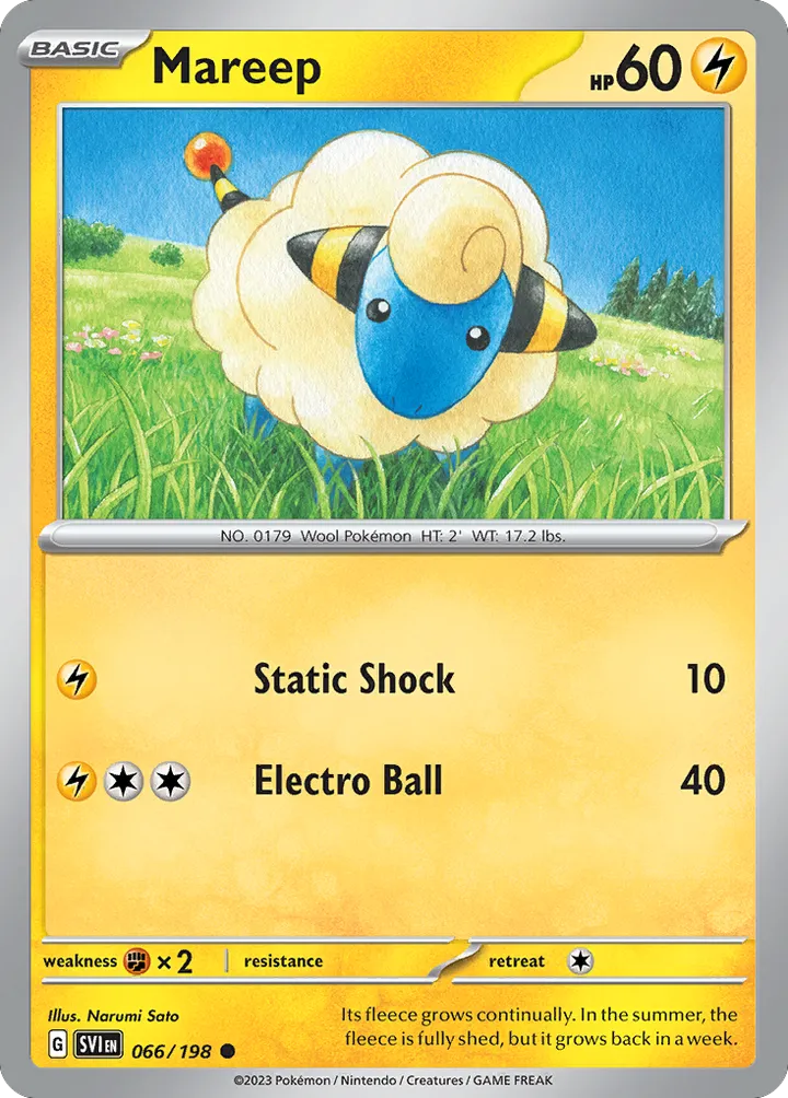 Scarlet & Violet 영어판 Mareep 66 카드 앞면