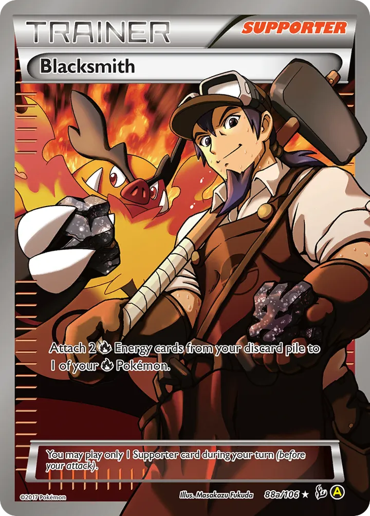 XY—Flashfire 英語版 Blacksmith 88a カード表面