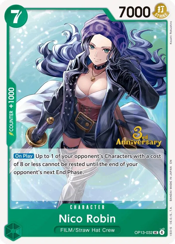 Carrying on His Will 영어판 Nico Robin OP13-032 · 기념 대회 카드 앞면