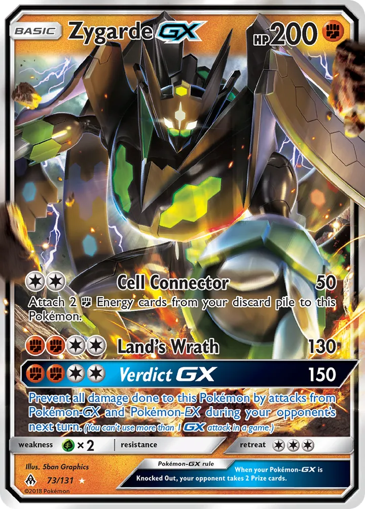 Sun & Moon—Forbidden Light 영어판 Zygarde-GX 73 카드 앞면