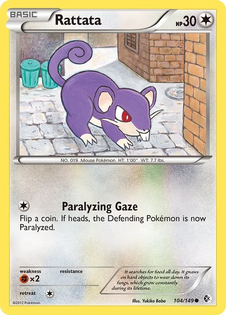 Black & White—Boundaries Crossed 英語版 Rattata 104 カード表面