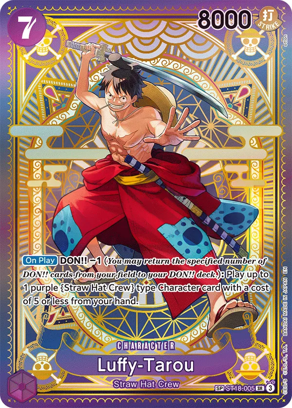 PURPLE Monkey.D.Luffy 영어판 Luffy-Tarou ST18-005 · 패럴렐 카드 앞면