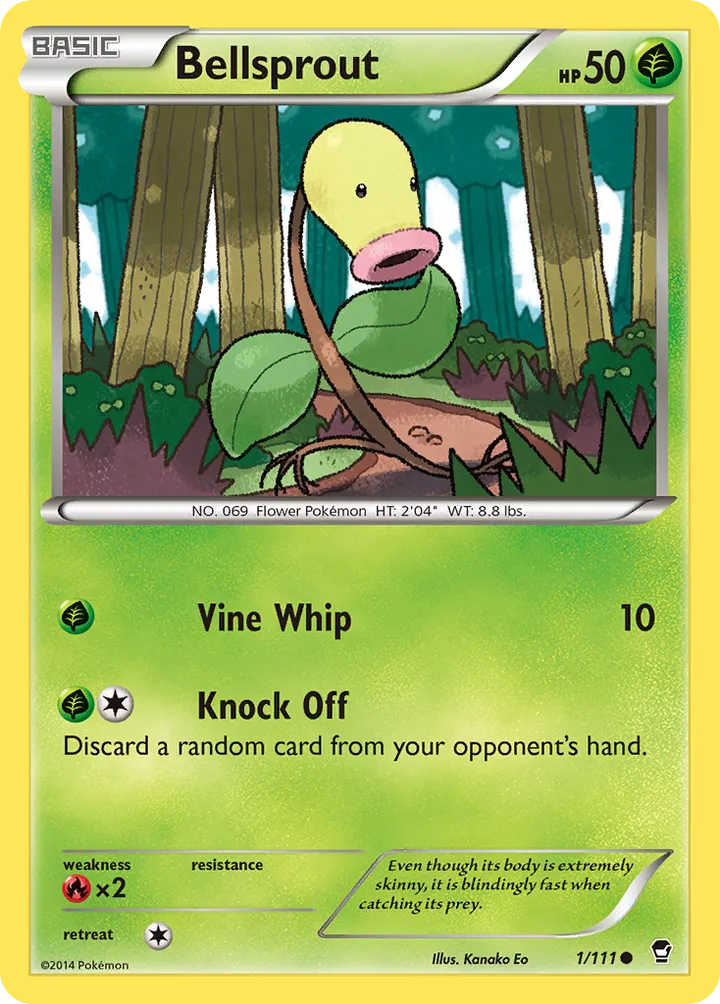 XY—Furious Fists 英語版 Bellsprout 1 カード表面