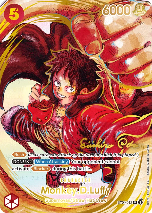 Straw Hat Crew 英語版 Monkey.D.Luffy ST01-012 · パラレル 3 カード表面