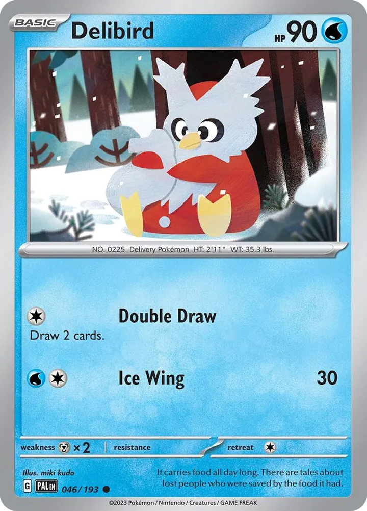 Scarlet & Violet—Paldea Evolved 영어판 Delibird 46 카드 앞면