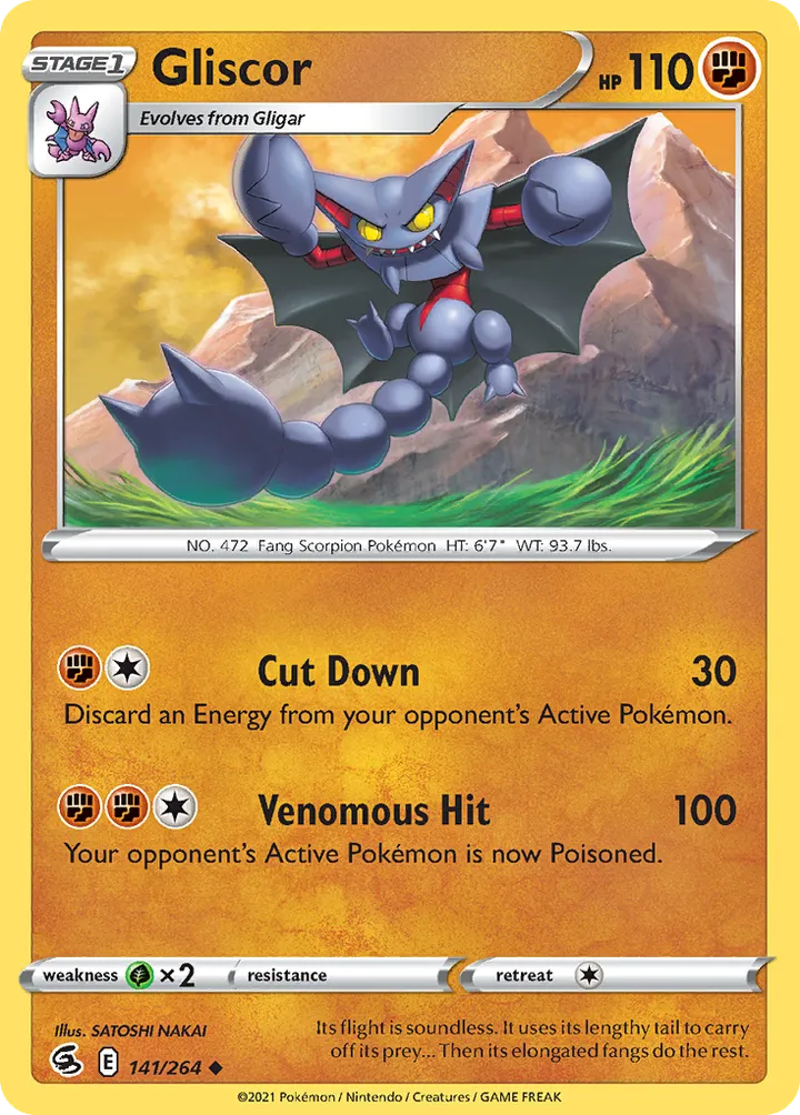 Sword & Shield—Fusion Strike 영어판 Gliscor 141 카드 앞면